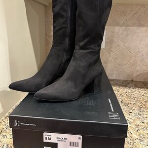 INC Tall Women’s Boots - Black Suede Size 8. New, Never Worn